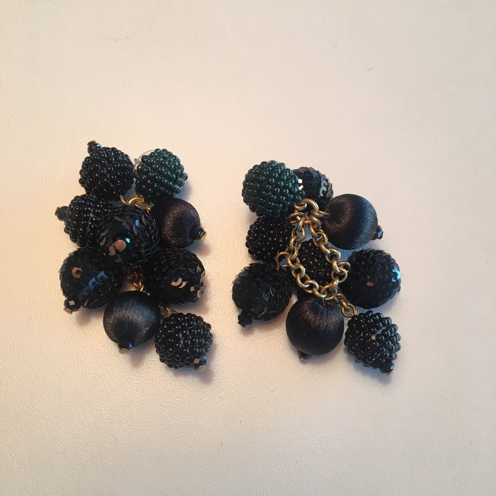 Gem Toned Green J.Crew Ball Drop Earrings